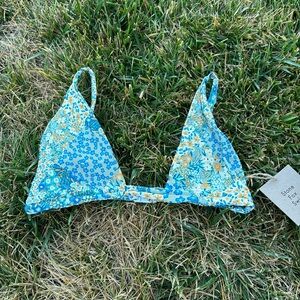 Stone Fox Swim Blue Floral Bikini Top